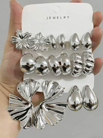 Silver Tone Fashion Earring Set main product photo - Earrings at ShopKaar